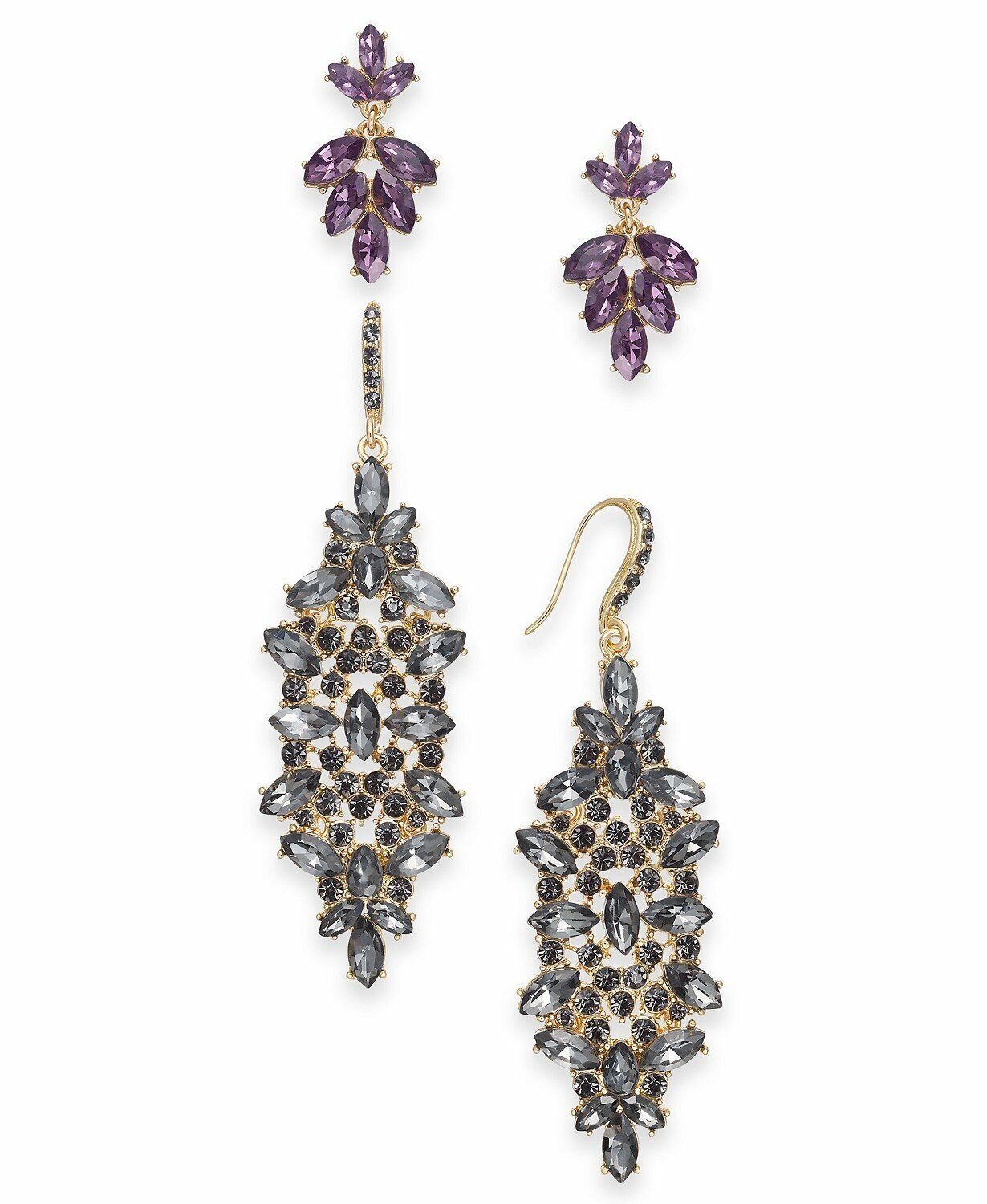 I.n.c. Day & Night Gold-Tone 2-Pc. Set Coordinated Multi-Stone Cluster Drop Earr - $21.53