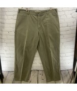 Cabela Casuals Slacks Mens Sz 42 Green Pleated  - $19.79