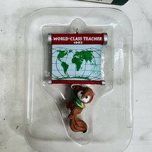 Vintage 1992 Hallmark Keepsake Ornament - &quot;World Class Teacher&quot; Map - £7.70 GBP