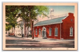 Post Office Building And Athenium Nantucket Massachusetts MA UNP WB Postcard Y13 - £2.33 GBP
