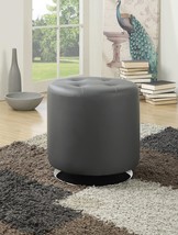 Grey Round Upholstered Ottoman From Coaster Home Furniture. - £73.93 GBP