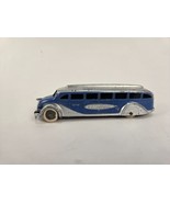 Vintage Tootsie Toy 6&quot; Jumbo Gray Greyhound  Bus Blue Silver - 2 Tires m... - $38.00