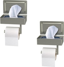 Brushed Nickel Toilet Paper Holder With Shelf And Storage – Sus304, 2 Pack - £36.30 GBP