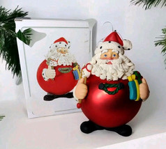 Department 56 Jolly Santa with Hobby Horse Glass Ornament Decor with Box... - £14.68 GBP