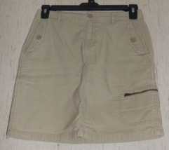 Excellent Womens Eddie Bauer Stone Beige Corduroy Cargo Skirt Size 4 No Slits! - £19.75 GBP