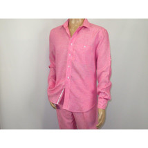Men INSERCH premium Soft Linen Breathable 2pc Walking Leisure suit LS29116 Pink image 3