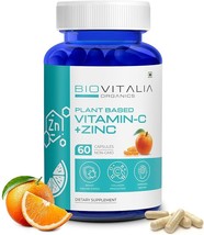 Biovitalia Organics Plant Based Vitamin C + Zinc Immunity Boost &amp; Skin - 60 Caps - £39.95 GBP