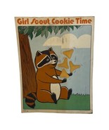 Vintage 1980 Girl Scout 17x13 Cookie Time Raccoon Poster Quaker Oats Bur... - $91.08 CAD
