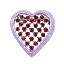 Vintage Heart Figural Brooch Pin Restored Made with Siam Ruby Swarovski ... - £11.67 GBP