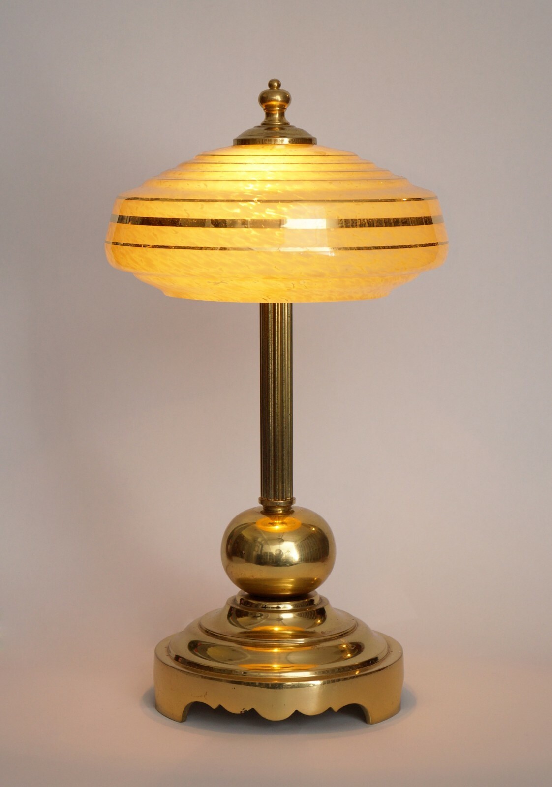 Art Deco Table Lamp "SATURN RINGS" Brass Lamp Berlin Light Item image 3