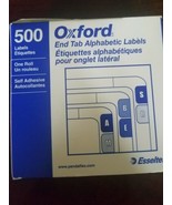 500 Labels Oxford End Tab Alphabetic Labels - £23.64 GBP