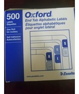 500 Labels Oxford End Tab Alphabetic Labels - €26,07 EUR