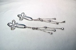 Sterling Silver .925 Cross Dangle Earrings K632 - £38.77 GBP