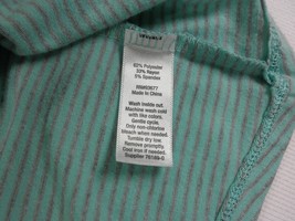 A.N.A  Womens Blouse A New Approach Top L Green Striped Tie Cold Shoulder  - $2.97
