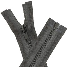2Pcs #5 11 Inch Separating Jacket Zippers For Sewing Coats Jacket Zipper Black M - £14.33 GBP