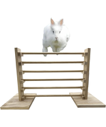Rabbit Jump Bar Natural Wood Activity Toys Set Training Hurdles Exercise... - £22.39 GBP