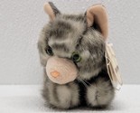 Vintage Aurora A&amp;A Plush Tabbies Gray Stripe Cat Kitten 6&quot; Green Eyes w/... - $44.54