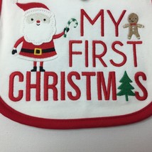Carter&#39;s Just One You White Teething Bib My First Christmas Santa Holiday - £11.14 GBP