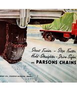 1954 Parsons Tire Chains Import Advertisement Autocar Automobilia DWPP9 - €25,75 EUR