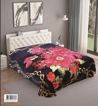 Flowers Black Rose Number One Embossed Plush Blanket Softy And Warm King Size - £54.52 GBP