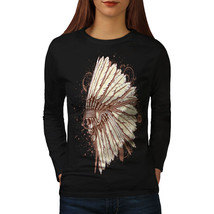 Wellcoda Indian Chef Death Skull Womens Long Sleeve T-shirt, Skull Casual Design - £20.91 GBP