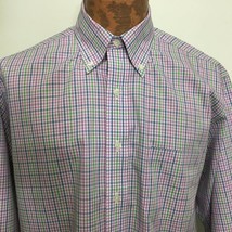 Brooks Brothers M Multi-Color Plaid Button-Down Cotton Shirt Non-Iron - £23.51 GBP