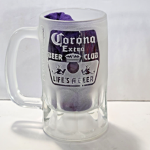 Corona Extra Beer Club Life&#39;s a Beer PTO. Vallarta Frosted Glass Mug 5 1/4&quot; Tall - £26.38 GBP