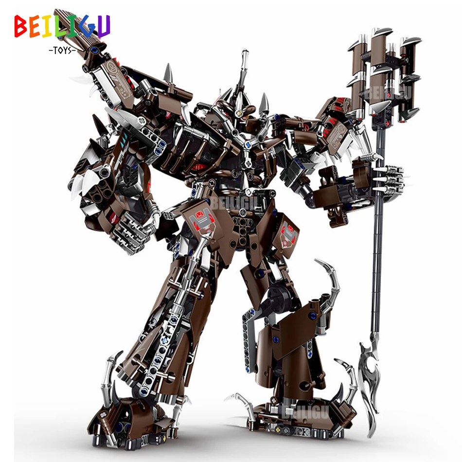 1056+PCS 2IN1 Transformation Dinosaurs Robot Dinobot Building Blocks Movie Mecha - £64.60 GBP+