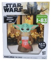 Gemmy Mandalorian The Child Star Wars Disney Baby Yoda Stocking 4.5ft Inflatable - $59.39