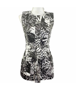 W by Worth Vest Brown White Size 2 Sleeveless Belted Zipper All Over Print  - £25.40 GBP
