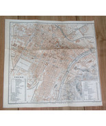 1904 ORIGINAL ANTIQUE MAP OF TURIN TORINO / PIEDMONT / ITALY - $27.98