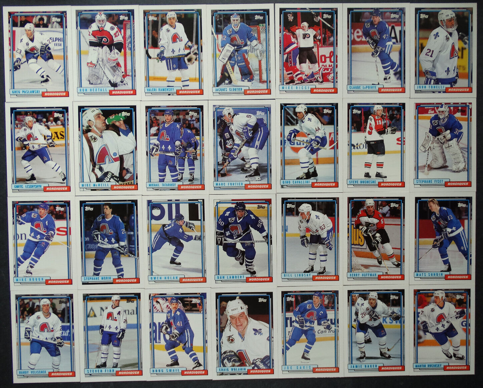 Primary image for 1992-93 Topps Quebec Nordiques Team Set of 28 Hockey Cards