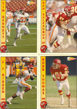 Set of 1992 Pacific Trading Cards Kansas City Chiefs Barnett Birden Thomas NFL - £1.59 GBP