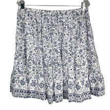 Ellos Skirt Floral White Blue 20W Lined Lightweight Summer - $25.00