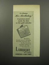 1951 Lambert Brothers Bracelet Charm Ad - It&#39;s always her Birthday! - £14.73 GBP