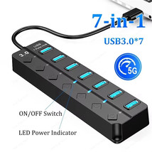 USB HUB 7 Port High Speed 3.0 USB Multi Splitter Adapter for Desktop PC ... - $9.90