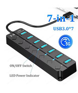 USB HUB 7 Port High Speed 3.0 USB Multi Splitter Adapter for Desktop PC ... - $9.90