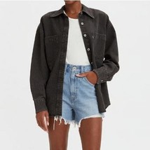 Levi&#39;s SilverTab High Waisted Distressed Raw Hem Mom Shorts 25 - £27.41 GBP