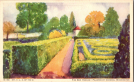 Vtg Postcard,Mt Vernon Box Garden, Water Color by Frederic Dalrymple, c1934 - £5.12 GBP