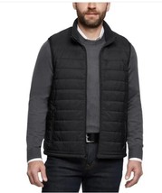 Banana Republic Mens Vest Black Quilted Pockets Full-Zip Sleeveless Mock... - $48.99