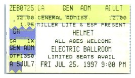 Helmet Concert Ticket Stub July 25 1997 Phoenix Arizona - £19.54 GBP