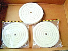 (3) 6&quot; Xtra 3/4&quot;Thick Cotton Polishing Buffing Wheels 1/2&quot;Arbor Hole New/Package - £18.37 GBP