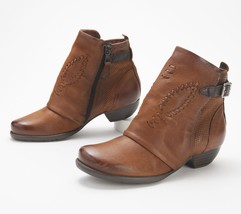 Miz Mooz Leather Wrapped Ankle Boots - Mimic   8.5-9 in Hazelnut - £147.28 GBP
