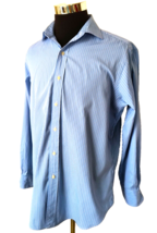 POLO Ralph Lauren Dress Shirt Men&#39;s Size 16.5 34/35 Blue White Stripes Classic - £17.22 GBP