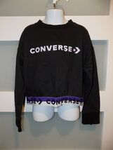 Converse Wordmark Black Crew LS Sweat Shirt Size S (8/10) Girl's NEW - $38.00