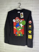 Nintendo Super Mario Yoshi Long Sleeve Black Graphic T-Shirt Boys Large ... - $17.32