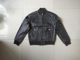 D.A.R.K Men&#39;s Leather Bomber Jacket $199 WORLDWIDE SHIPPING FAT 0212 - $119.46