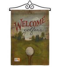Welcome Golfers Burlap - Impressions Decorative Metal Wall Hanger Garden Flag Se - £26.83 GBP