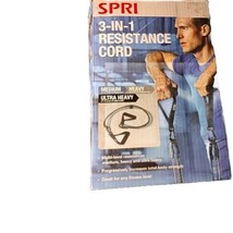 SPRI 3 In 1 Resistance Cord Up To 60 Lbs Ultra Heavy Med Interchangeable - $11.76