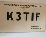Vintage CB Ham radio Card K3TIF Havertown Pennsylvania 1962 - $4.94